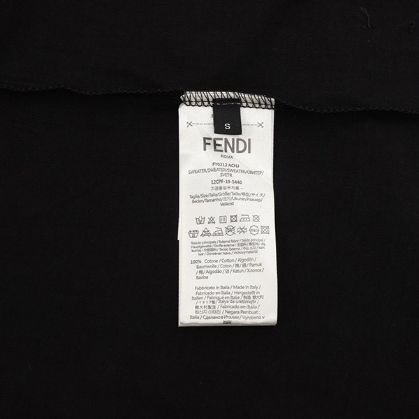 高品質 フェンディ メンズ ロゴ刺繍 コットン 半袖 Tシャツ コピー fev75558
